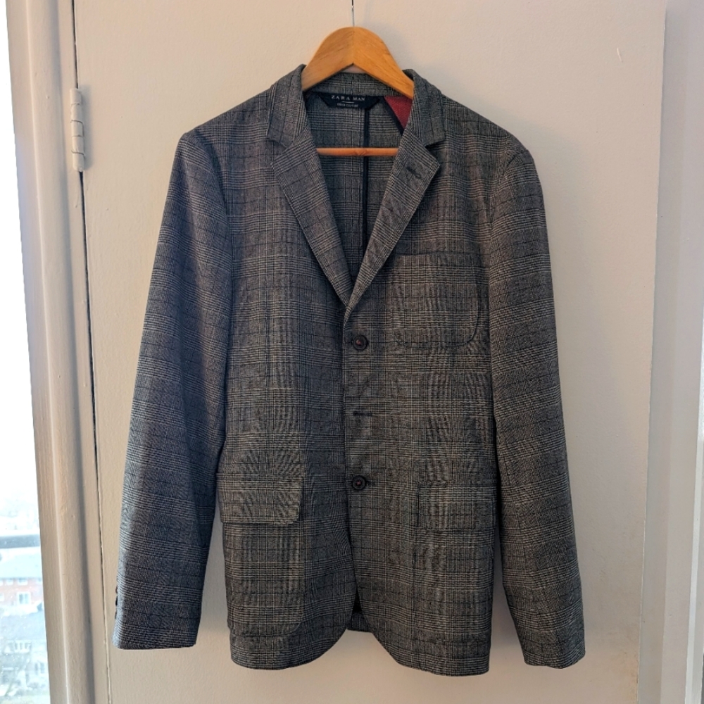 Zara Stretch Blazer in Glen Plaid